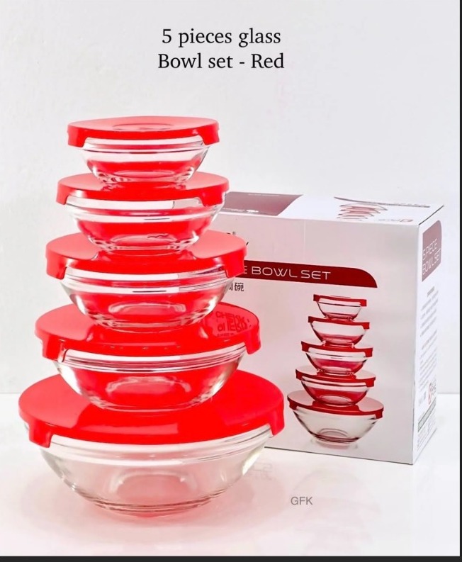 RED CHERRY 5PCS GLASS BOWL