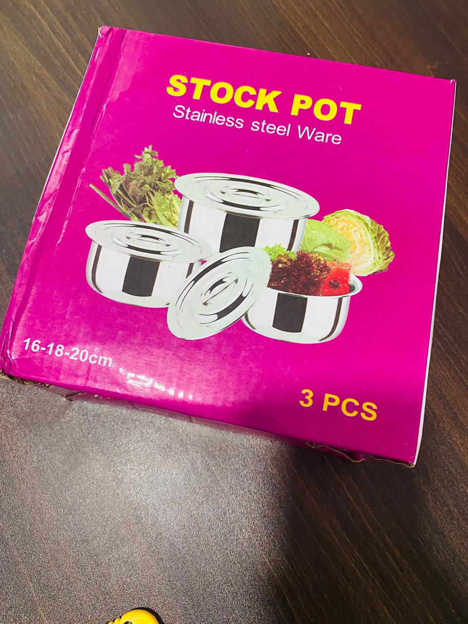 3Pcs Stock Pot Stainless steel ware NM25Nov1-613-5/NM25JL-20613-30