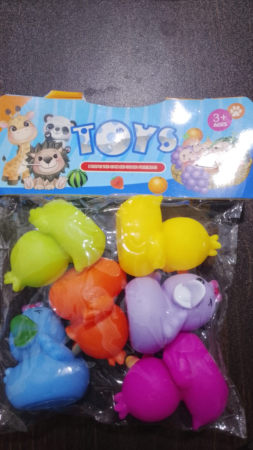 Animal Rubber  Toys 6 In 1 Pack  ( S )