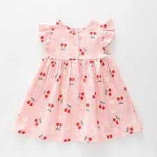 Baby Frock Cherry Bow
