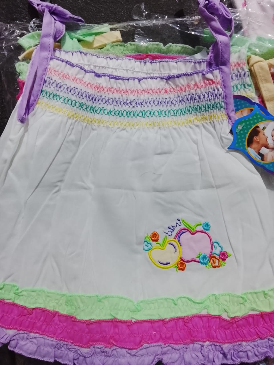 Baby Frock White Apple