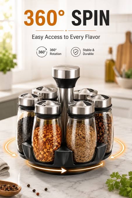 06 PCS Glass Bottle Spice Rack