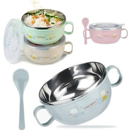 Feeding Set - steel bowl and spoon